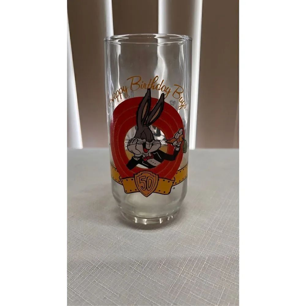 HAPPY 50TH BIRTHDAY BUGS BUNNY GLASS COLLECTIBLE - Picture 2 of 16